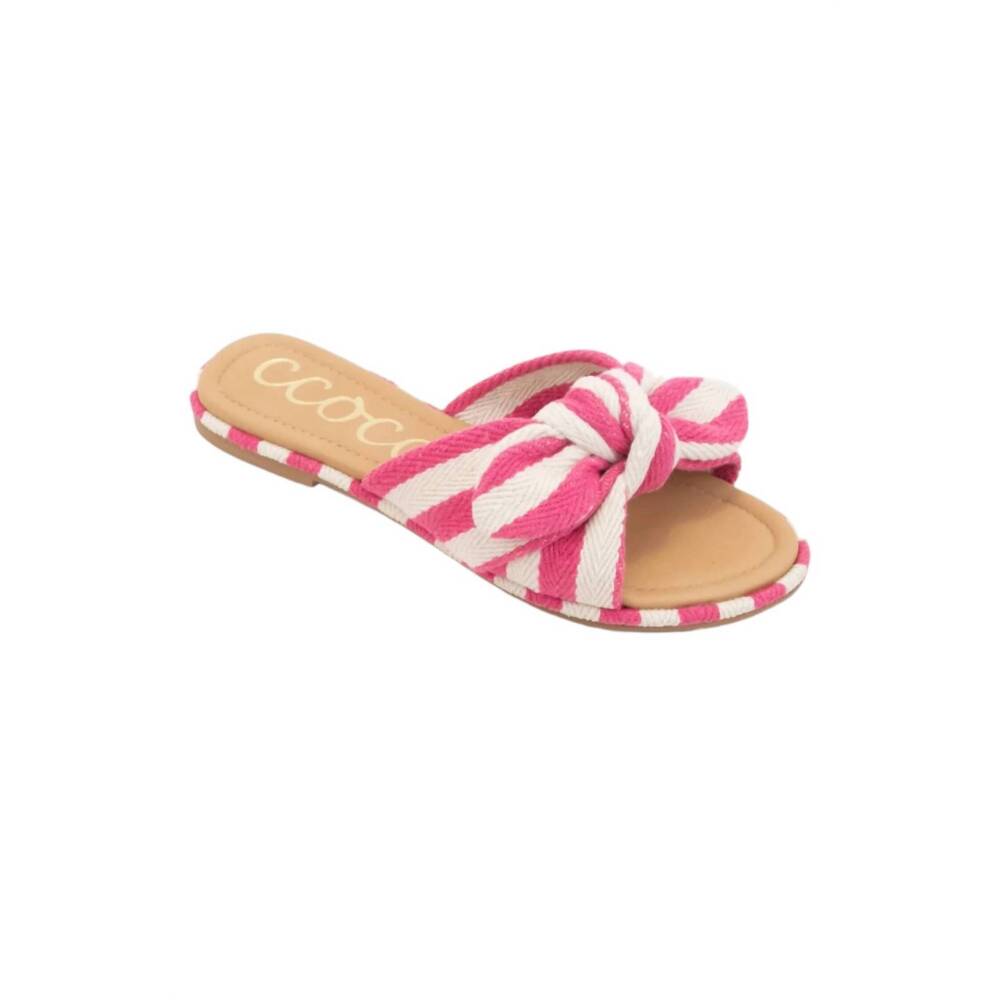 NEW CCOCCI women's knotted bow sandals in fuchsia